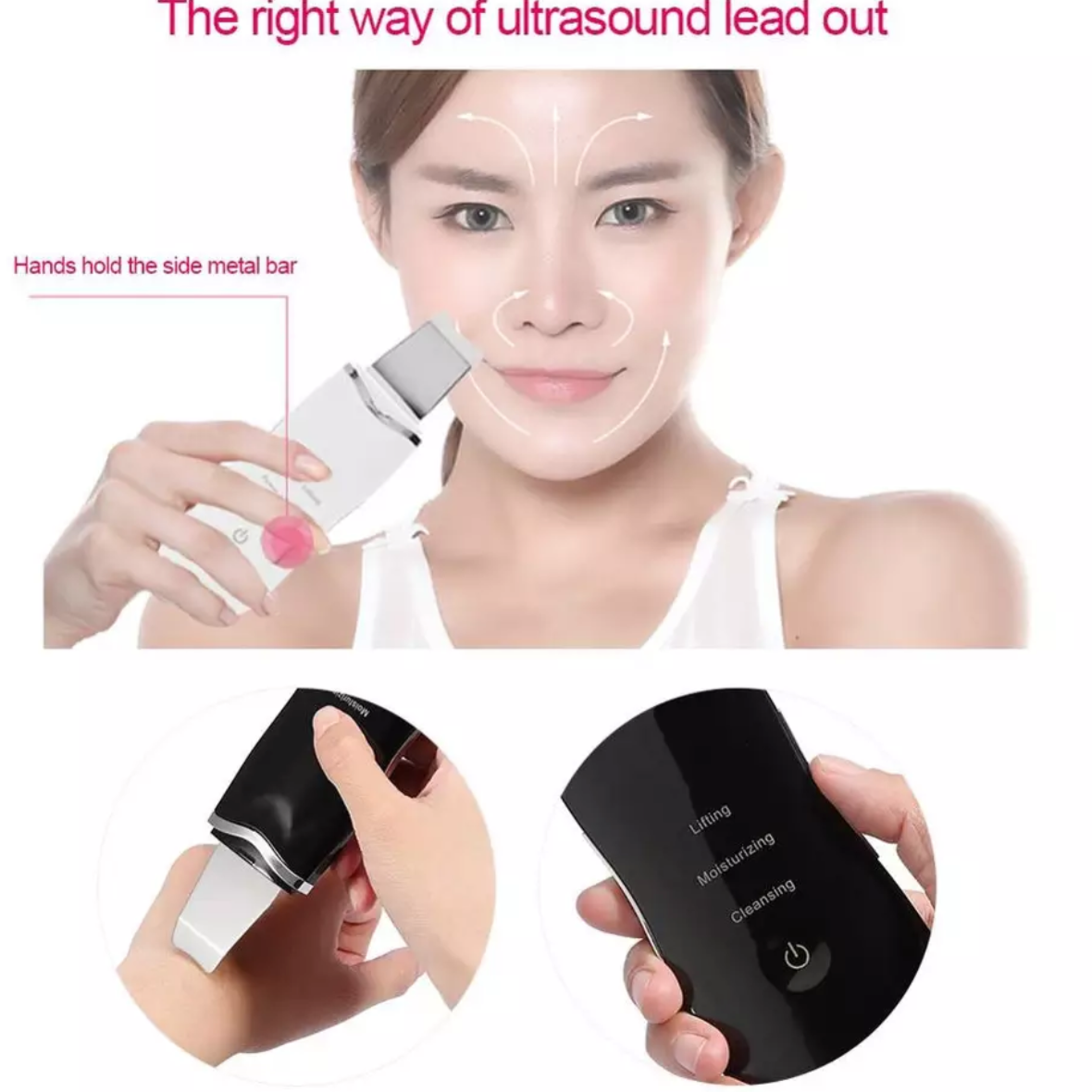 Portable LCD Ultrasonic Face Skin Cleaner