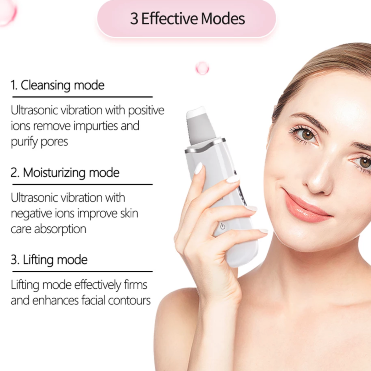 Portable LCD Ultrasonic Face Skin Cleaner